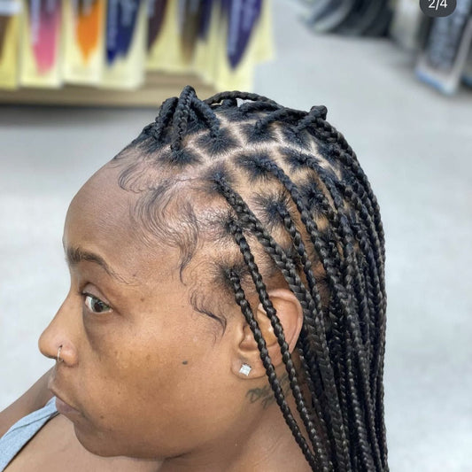 Waist length Knotless braids (small)